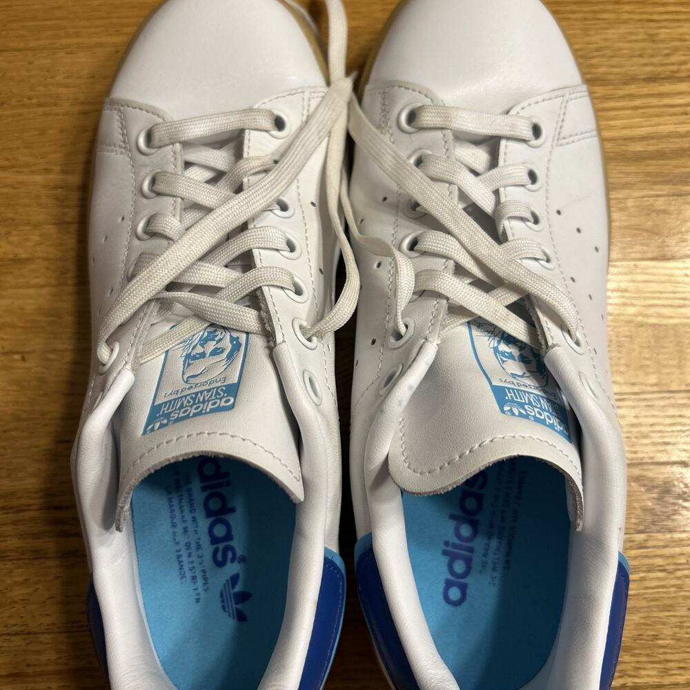 Adidas Stan Smith Unisex Sneakers-White w/Royal Blue-MEN’S: 6, WOMEN’S: 7.5